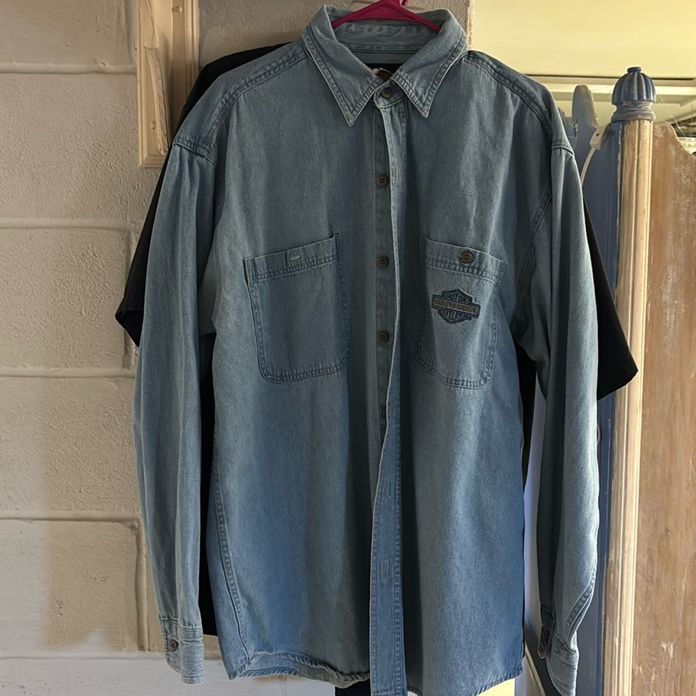Denim Harley-Davidson button down